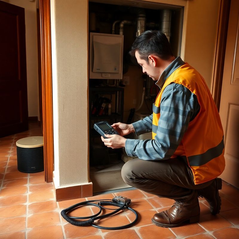 Tecnico Studio Marino esegue manutenzione su un impianto di riscaldamento in una casa a Catania